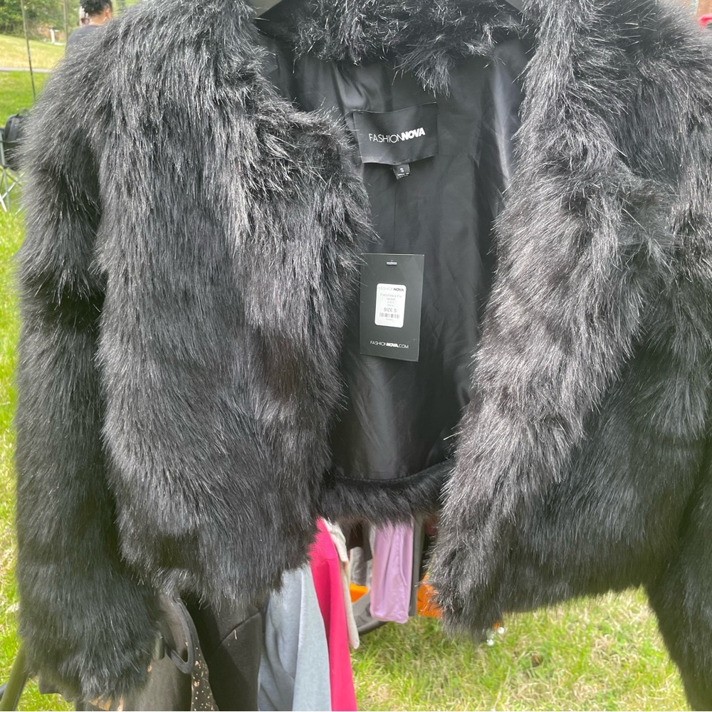 Fashion Nova Black Faux Fur Jacket